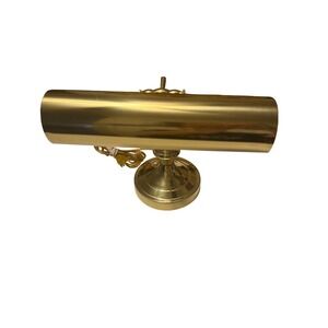 Vintage Brass Piano Lamp Adjustable Swing Arm Bankers Desk Light Gold Tone